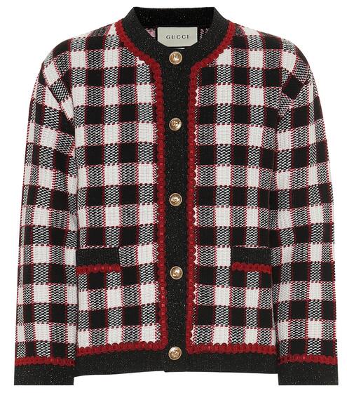 Checked wool cardigan | Gucci