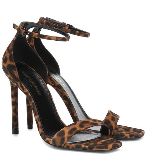 Amber 105 leopard-print suede sandals | Saint Laurent