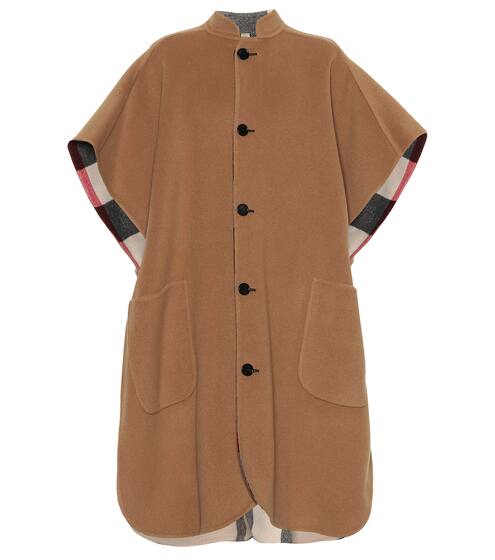 Reversible check wool-blend cape | Burberry