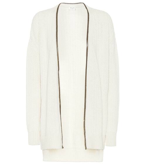 College chain-trimmed cardigan | Saint Laurent