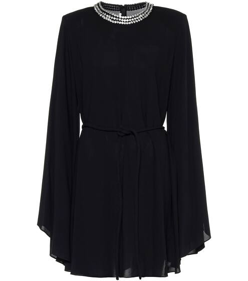 Embellished crêpe cape minidress | Stella McCartney
