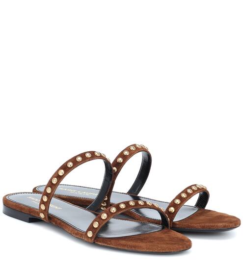 Kiki embellished suede sandals | Saint Laurent