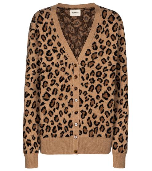 khaite leopard cardigan