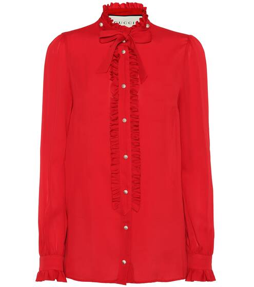 Embellished silk blouse | Gucci