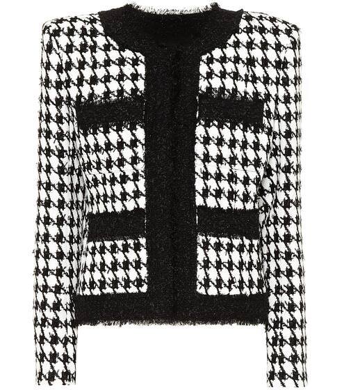 Houndstooth cotton-blend tweed jacket | Balmain