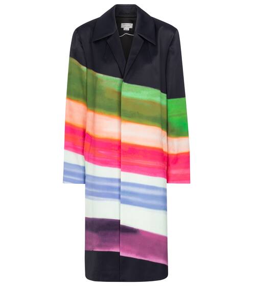 Striped satin coat | Dries Van Noten