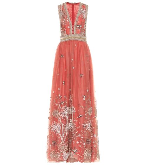 Embroidered tulle gown | Costarellos