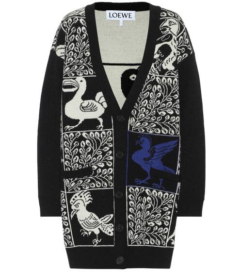 Wool and alpaca jacquard cardigan | Loewe