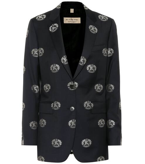 Embroidered wool twill blazer | Burberry