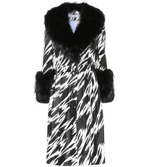 Foxy fur-trimmed leather coat | Saks Potts