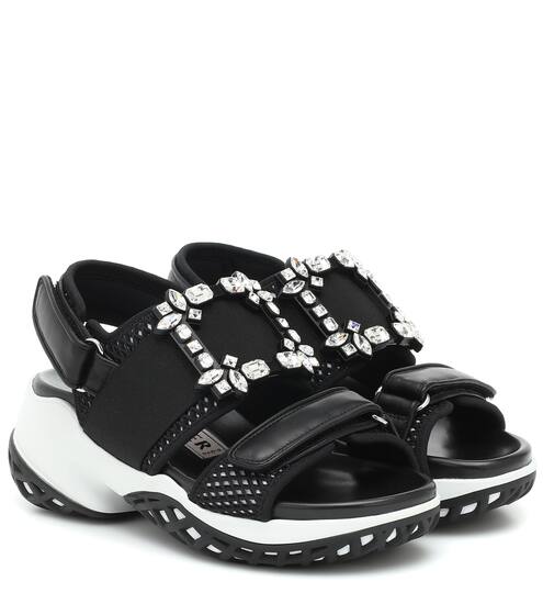 Viv' Run embellished leather sandals | Roger Vivier