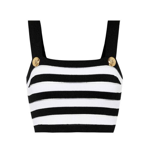 Striped knit crop top | Balmain