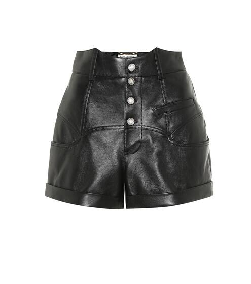 High-rise leather shorts | Saint Laurent