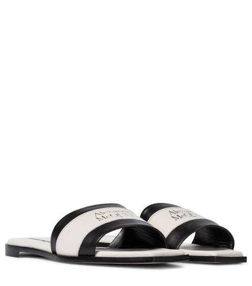 Logo leather slides | Alexander McQueen