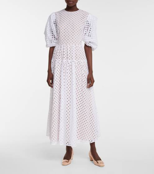 Broderie anglaise cotton maxi dress | Oscar de la Renta