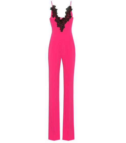 Macramé-trimmed cady jumpsuit | David Koma