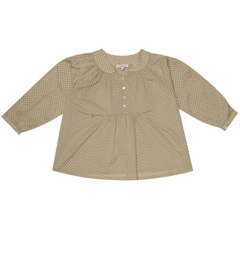 Victoria polka-dot cotton blouse | Caramel