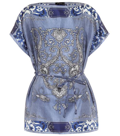 Printed silk poncho | Etro