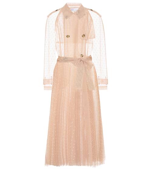 Pleated tulle trench coat | REDValentino