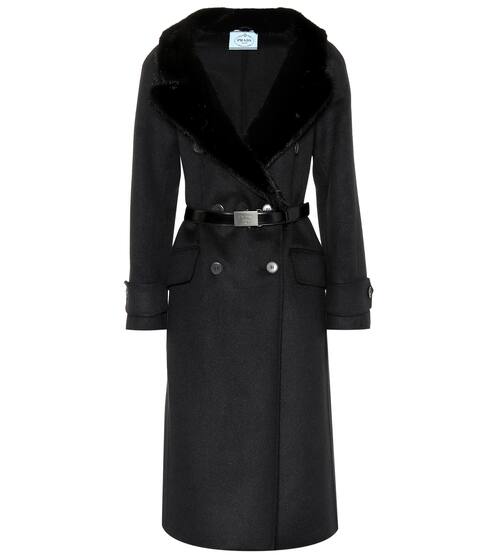 Wool and angora-blend coat | Prada