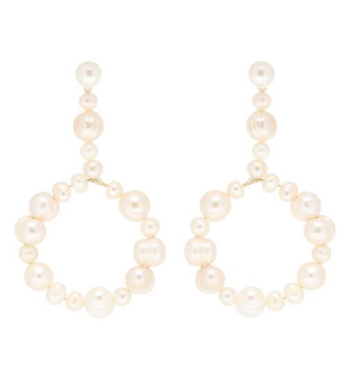 Exclusive to Mytheresa – Pearl drop hoop earrings | Lele Sadoughi