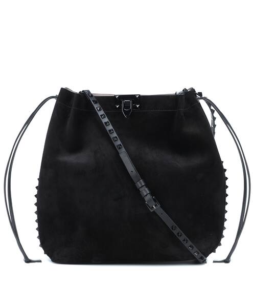 Valentino Garavani Bucket-Bag Rockstud Large aus Veloursleder | Valentino / Garavani