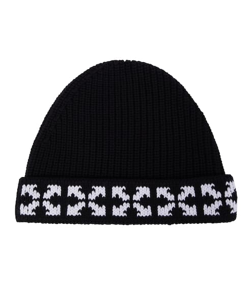 off white black beanie