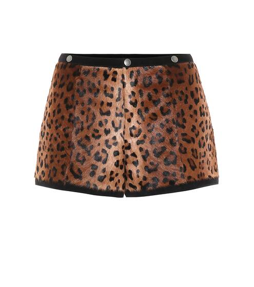 Leopard-print calf-hair shorts | Saint Laurent