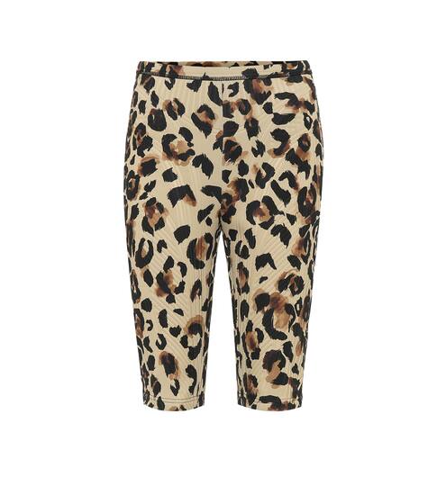 Leopard-print compression biker shorts | Mugler