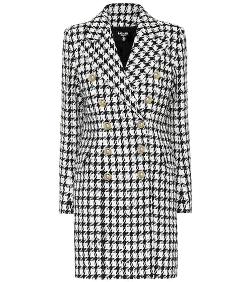 Houndstooth cotton-blend coat | Balmain