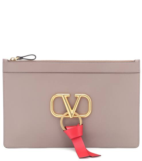 Valentino Garavani VRING leather clutch | Valentino