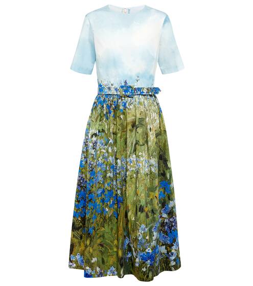 Floral cotton-blend midi dress | Oscar de la Renta