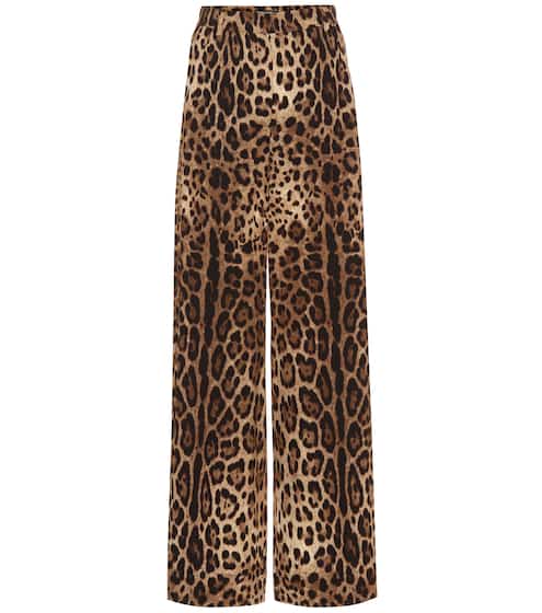 Leopard print crêpe pants | Dolce & Gabbana