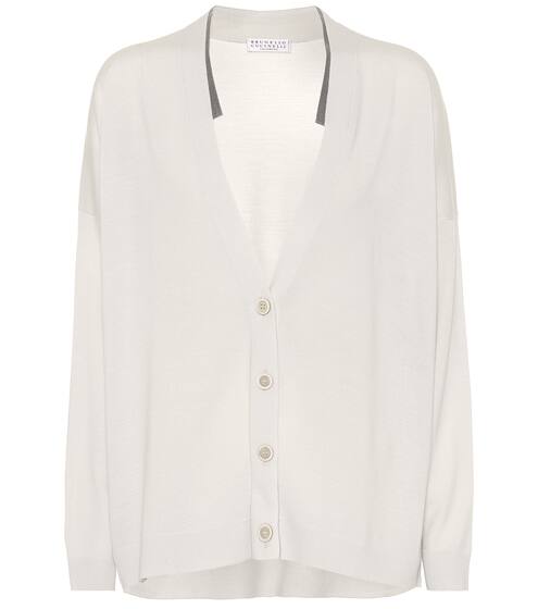 Embellished wool-blend cardigan | Brunello Cucinelli
