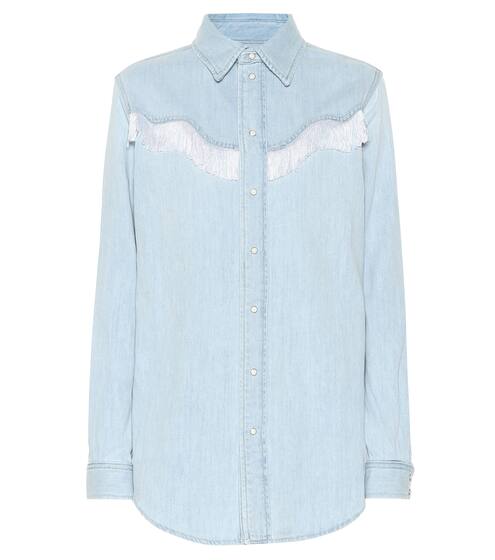 Fringed denim shirt | Ganni