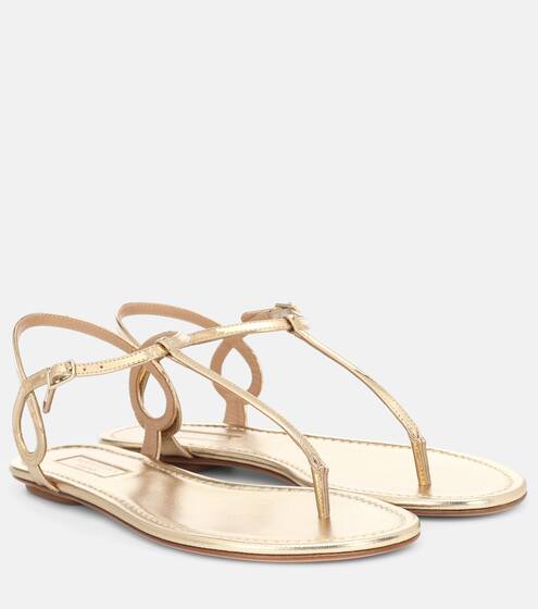 Almost Bare metallic leather sandals | Aquazzura