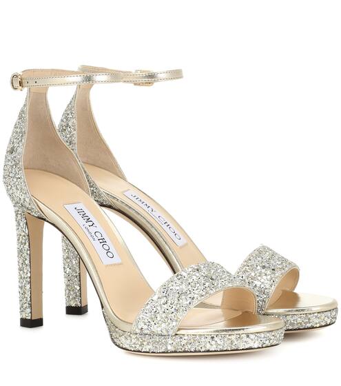 Misty 100 glitter sandals | Jimmy Choo