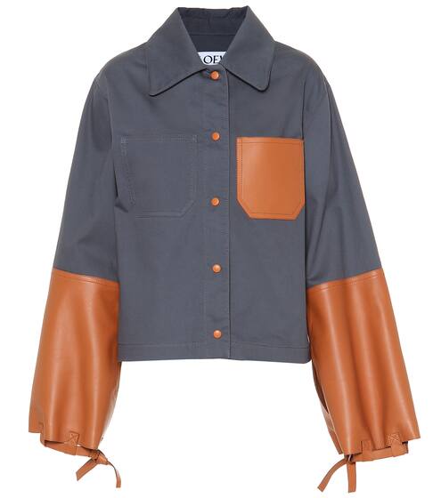 Leather and cotton shirt | Loewe