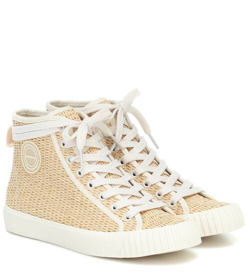 Natural raffia high-top sneakers | Zimmermann