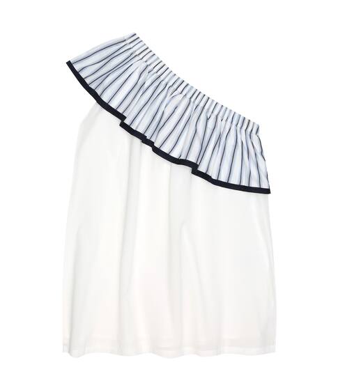 Striped one-shoulder cotton dress | Chloé Kids