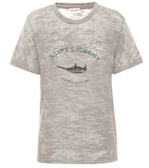 Printed cotton-blend T-shirt | Saint Laurent