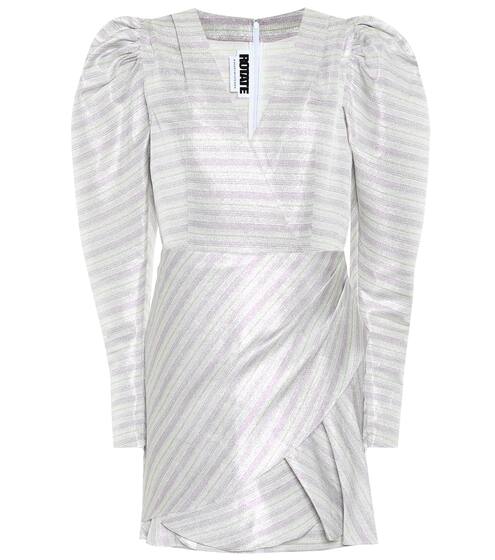 Metallic striped puff-sleeve minidress | ROTATE BIRGER CHRISTENSEN