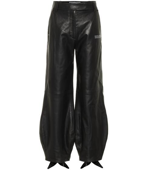 Bow cuff leather pants | Off-White