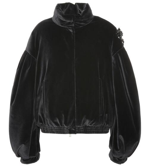 4 MONCLER SIMONE ROCHA velvet down jacket | Moncler Genius