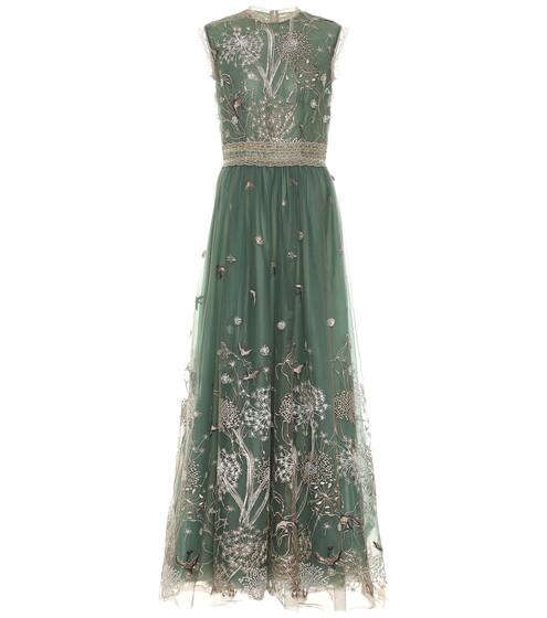 Embroidered tulle gown | Costarellos