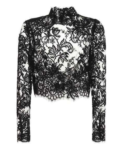 Cropped-Top aus Spitze | Monique Lhuillier