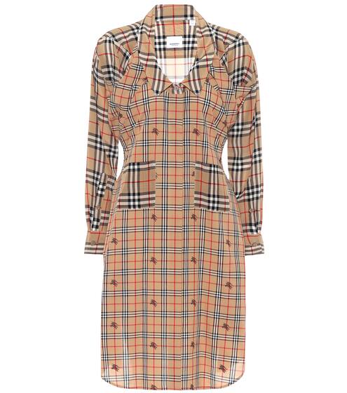 Checked silk shirt dress | Burberry