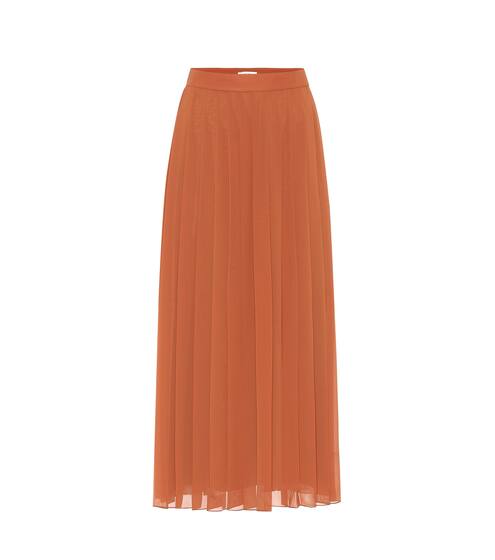 Magda crêpe pleated midi skirt | The Row