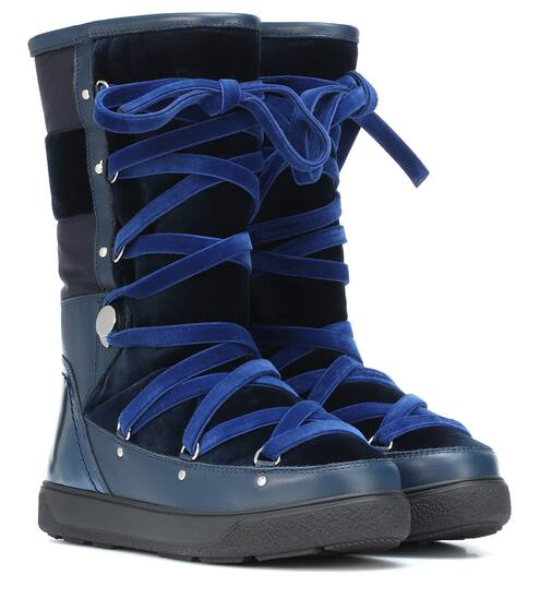 Velvet and leather boots | Moncler