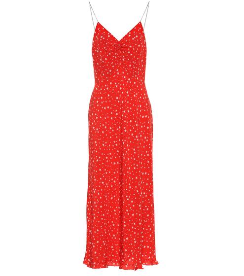 Star-printed silk crêpe dress | Miu Miu